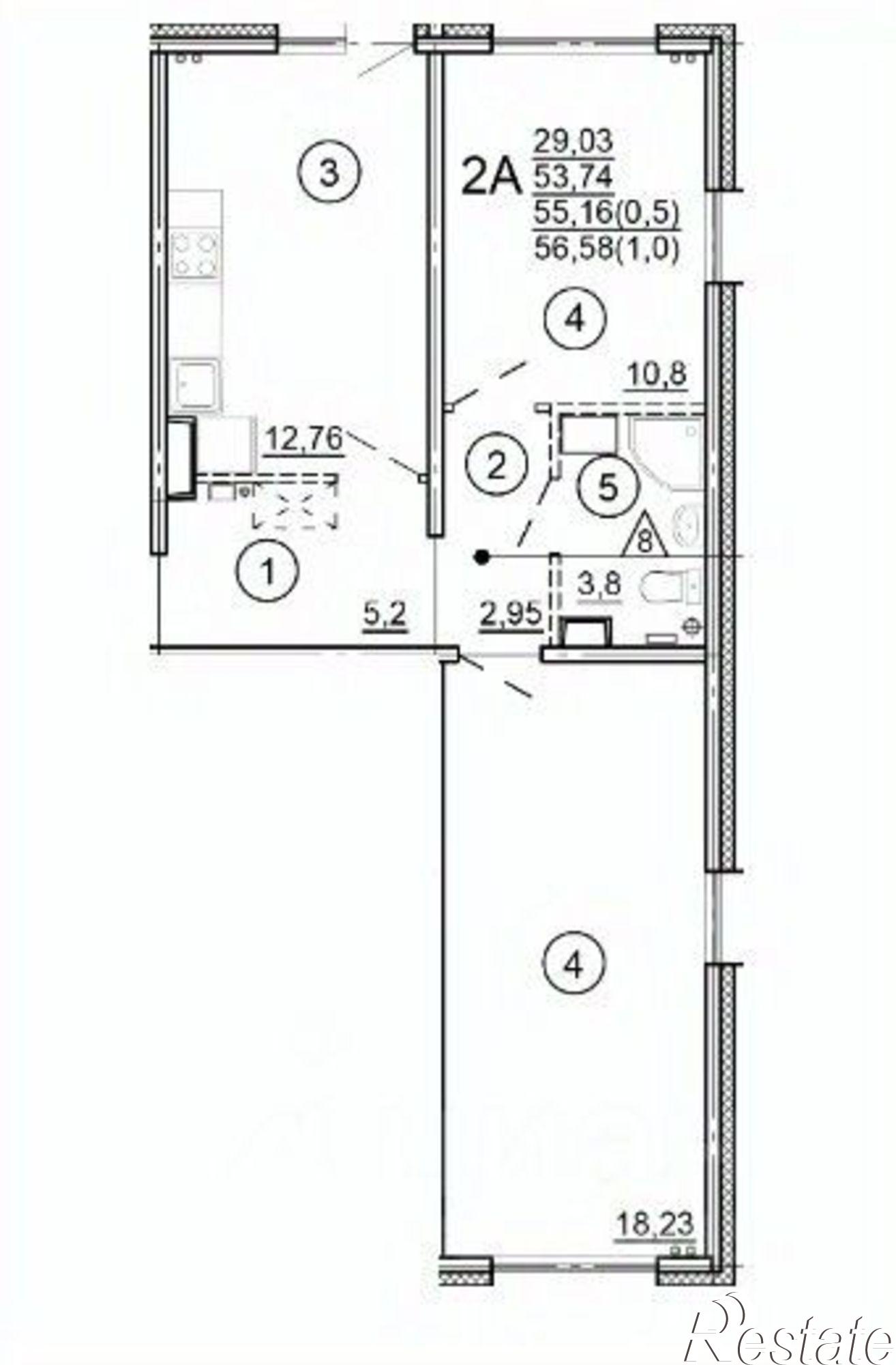 Купить квартиру за 5 169 810 рублей на ул Новочеркасская, 49