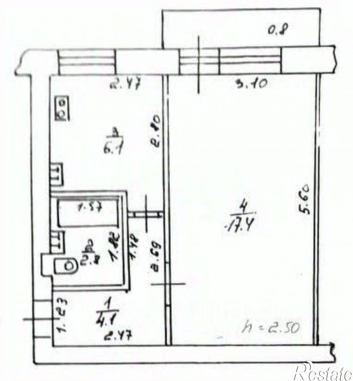 1-комн квартира проспект Победы, 54,  д. 54