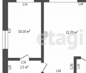 2-комн, 42кв м, этаж 3/4 ул Громова, 7 2