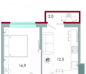 1-комн, 39 кв м, этаж 15/16 ул С.Я. Лемешева, 8 1