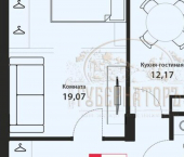 1-комн, 46кв м, этаж 21/22 ул Оснабрюкская, 22