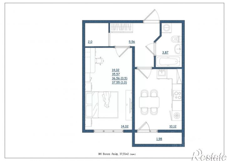 1-комн квартира в новом доме ул Новочеркасская, 49,  д. 49