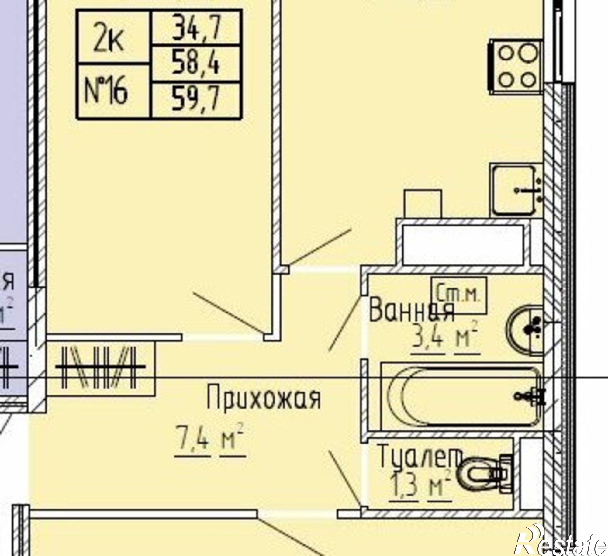 Купить квартиру за 5 890 000 рублей на ул 15 лет Октября, 52 1