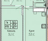 1-комн, 49кв м, этаж 4/10 улица 15 лет Октября, 52 к1