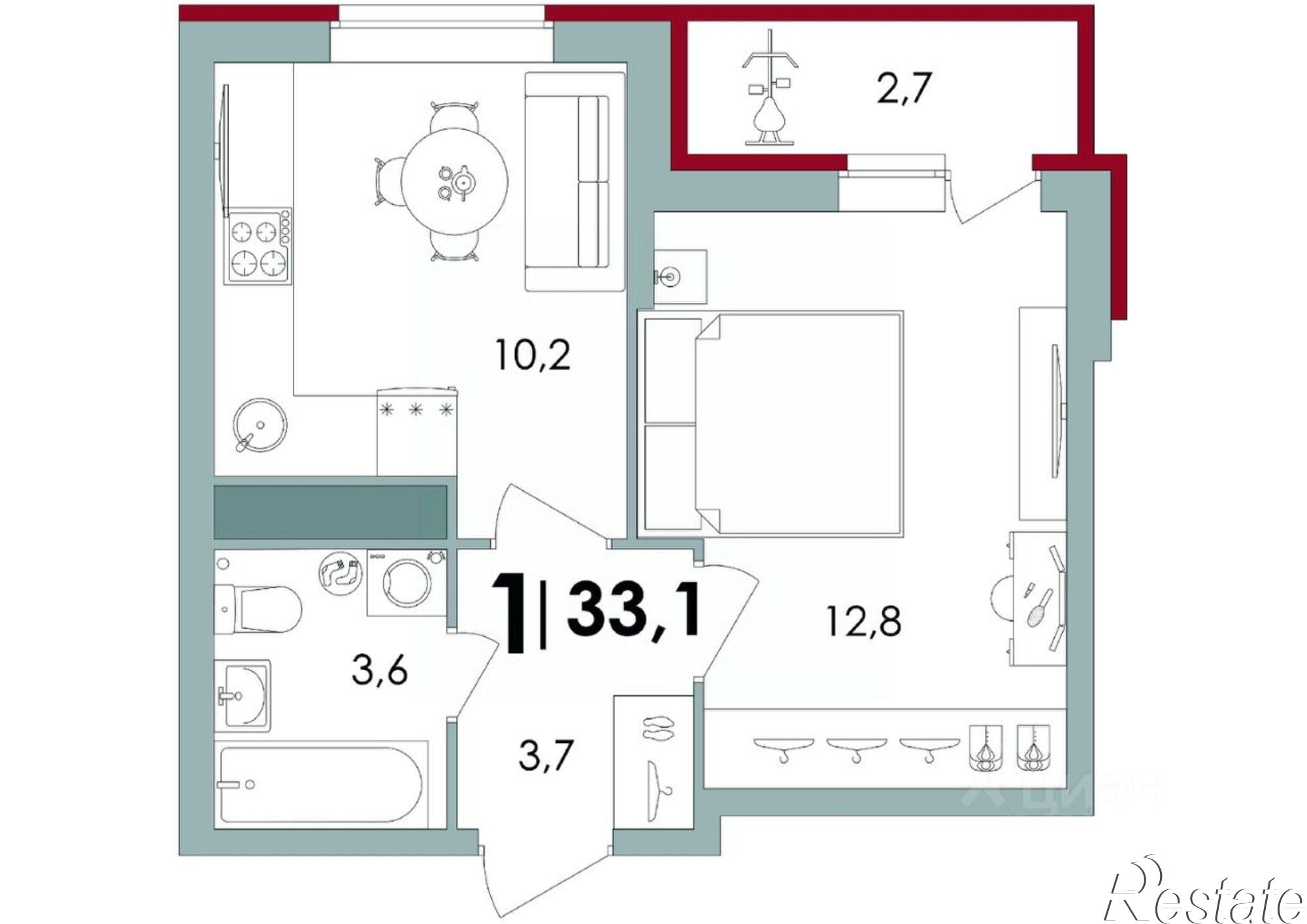 Купить квартиру за 4 202 850 рублей на улица Георгия Димитрова, 1