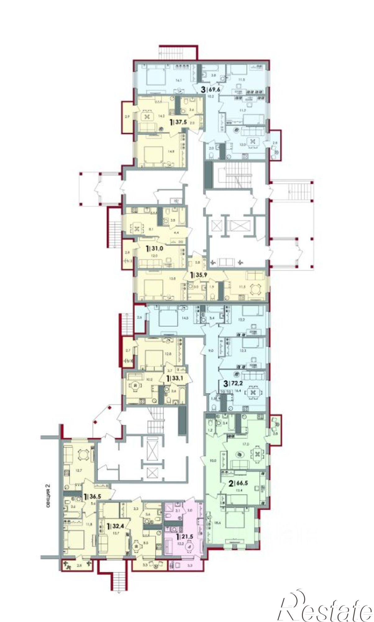 Купить квартиру за 7 034 860 рублей на улица Георгия Димитрова, 1