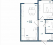 1-комн, 37кв м, этаж 8/15 улица Левитана, 93А