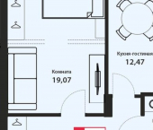 1-комн, 46кв м, этаж 7/22 ул Оснабрюкская, 22