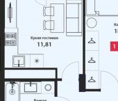 1-комн, 46кв м, этаж 19/22 ул Оснабрюкская, 22