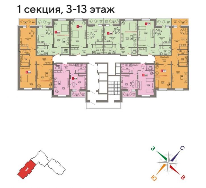 1-комн квартира в новом доме Оснабрюкская ул, 22/1