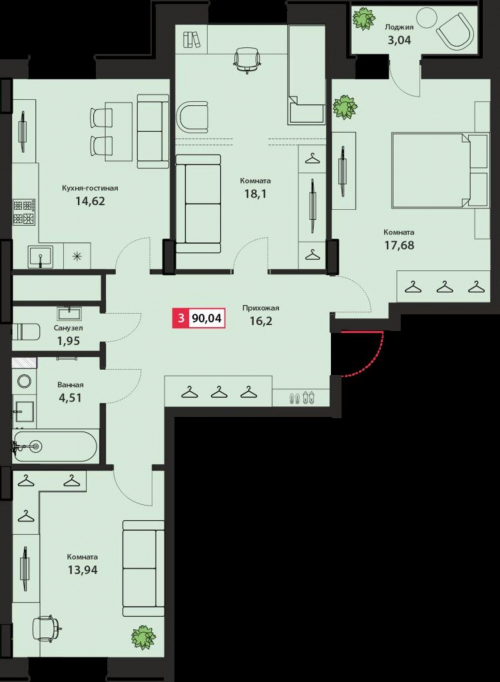 Продажа 3-комн квартиры Оснабрюкская ул, 22