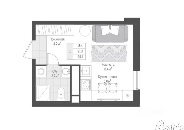 1-комн квартира в новом доме ул Левитана, 95а,  д. 95а