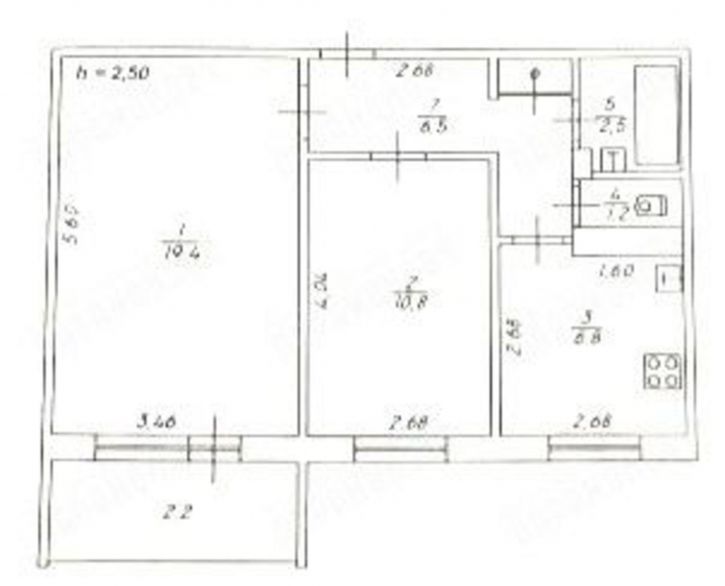 2-комн квартира Гусева б-р, 32