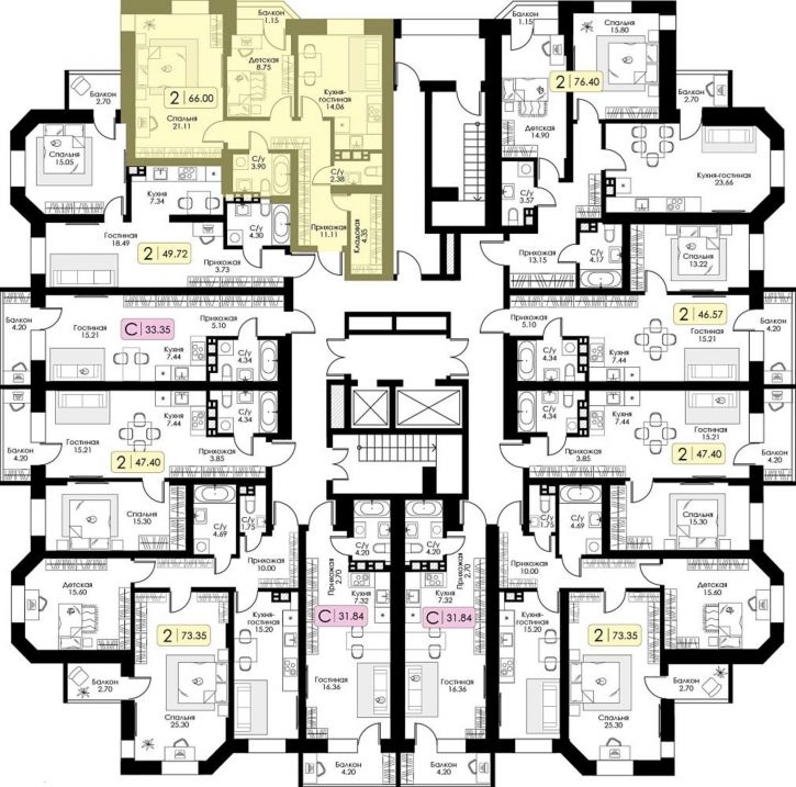 2-комн квартира в новом доме Коминтерна ул, 95К