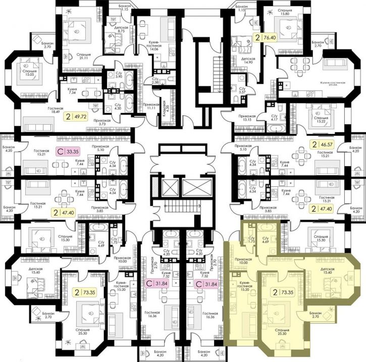 2-комн квартира в новом доме Коминтерна ул, 95К