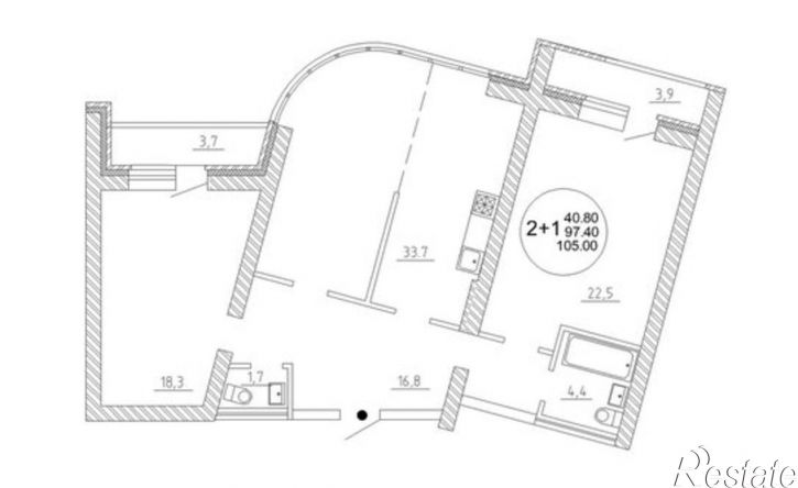 3-комн квартира ул Спартака, 2,  д. 2