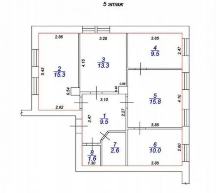 4-комн квартира Бебеля ул, 5/24