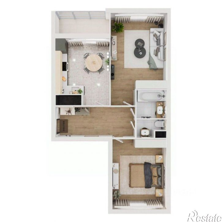 2-комн квартира в новом доме улица Левитана, 72А