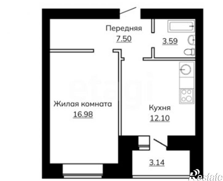1-комн квартира бульвар Гусева, 68