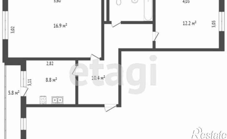2-комн квартира Зелёный проезд, 43 к15,  д. 43 к15