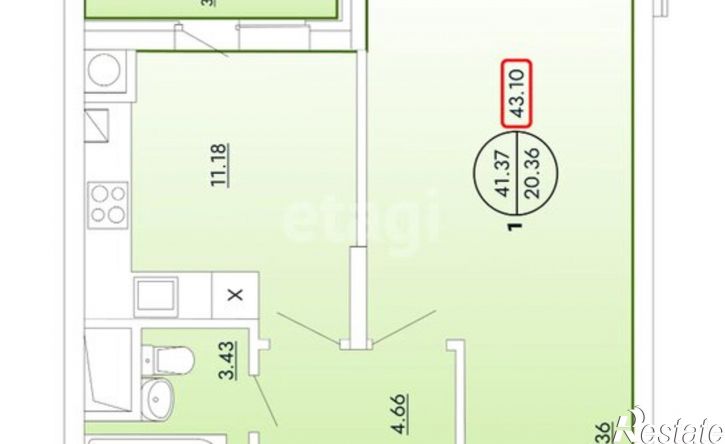 1-комн квартира бульвар Гусева, 61к1