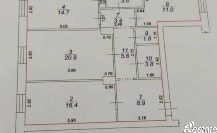 3-комн квартира ул Спартака, 19,  д. 19
