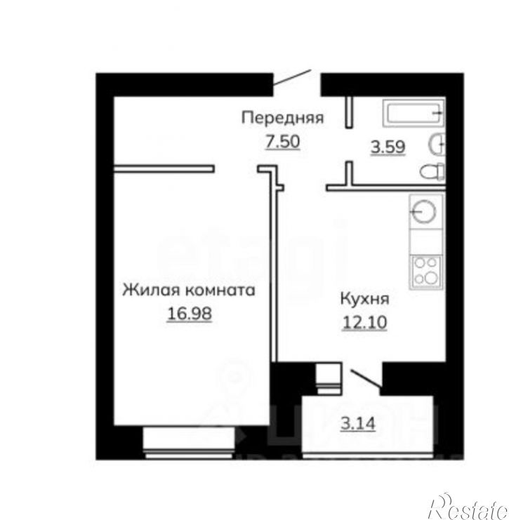 1-комн квартира ул Псковская, 12,  д. 12