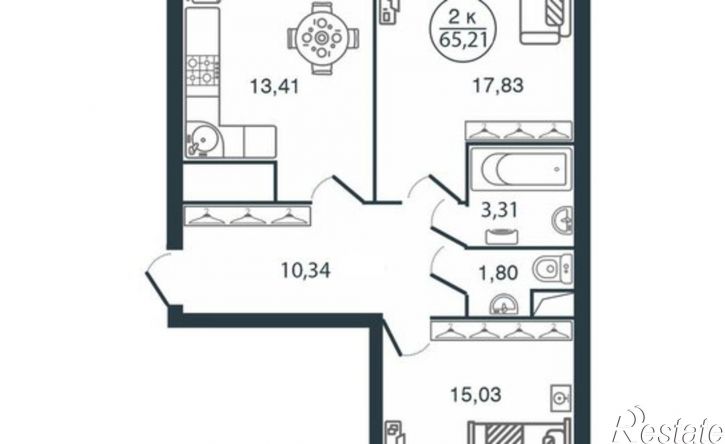 2-комн квартира улица Левитана, 74А