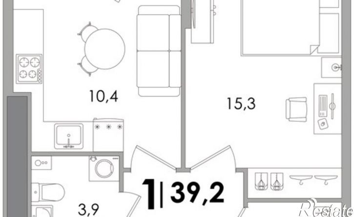 1-комн квартира в новом доме ул Псковская, 3,  д. 3