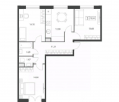 3-комн, 75 кв м, этаж 4/16 улица Левитана, 46