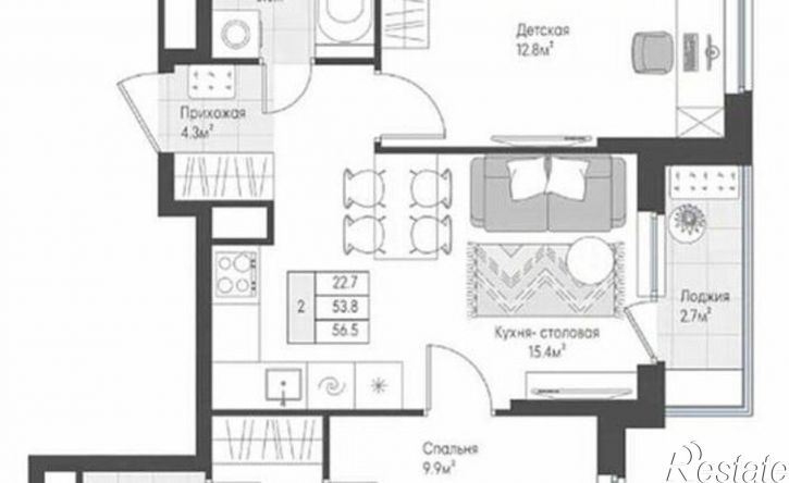 2-комн квартира улица Левитана, 76Б