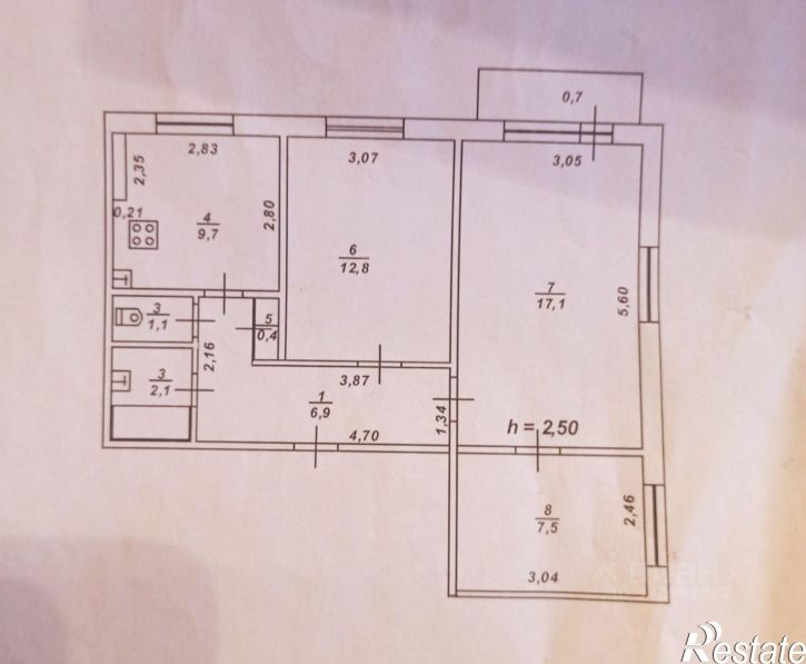 3-комн квартира Комсомольский пр-кт, 3,  д. 3