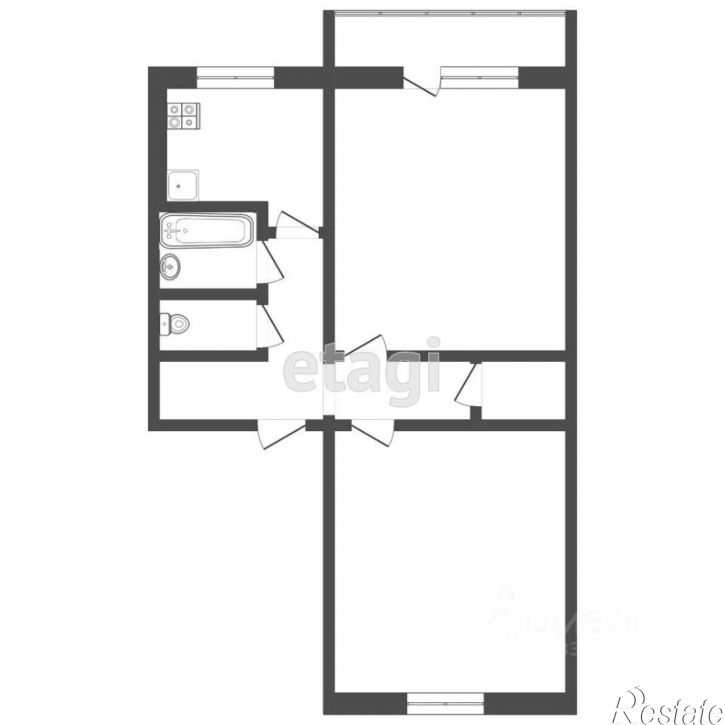 2-комн квартира ул Ерофеева, 14,  д. 14