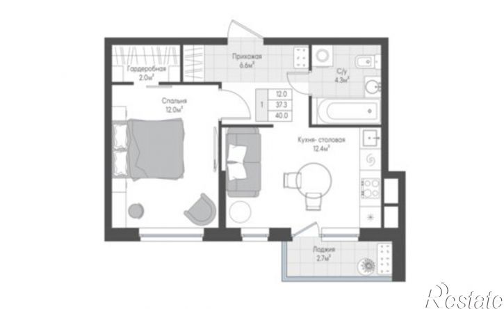 1-комн квартира в новом доме ул Левитана, 95а,  д. 95а