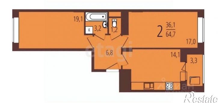 2-комн квартира ул Терещенко, 6,  д. 6