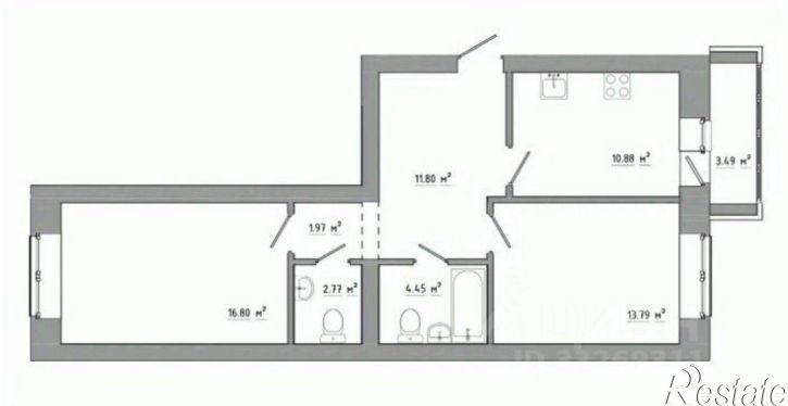 2-комн квартира ул Бориса Полевого, 9,  д. 9